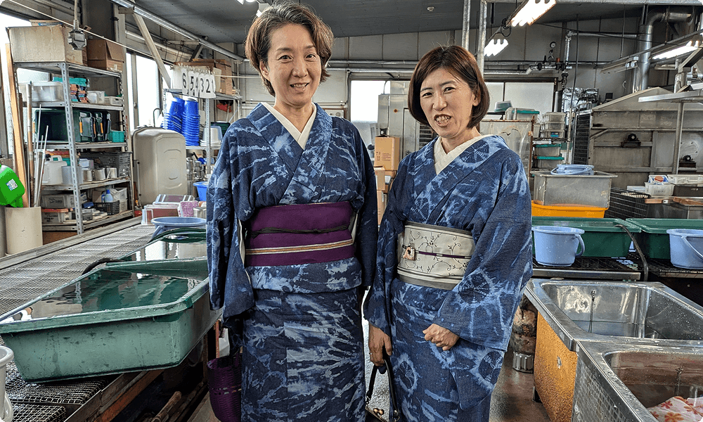 雪花絞り浴衣生地（反物）染め体験